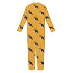 Yellow Boston Terrier Pattern Print Jumpsuit