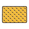 Yellow Boston Terrier Pattern Print Kitchen Mat