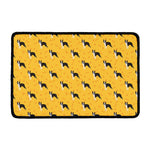 Yellow Boston Terrier Pattern Print Kitchen Mat