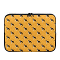 Yellow Boston Terrier Pattern Print Laptop Sleeve