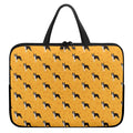 Yellow Boston Terrier Pattern Print Laptop Sleeve With Handle