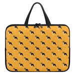 Yellow Boston Terrier Pattern Print Laptop Sleeve With Handle