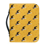 Yellow Boston Terrier Pattern Print Leather Bible Cover
