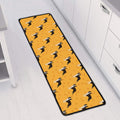 Yellow Boston Terrier Pattern Print Long Kitchen Mat
