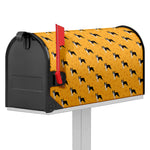 Yellow Boston Terrier Pattern Print Mailbox Cover