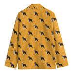 Yellow Boston Terrier Pattern Print Men's Blazer