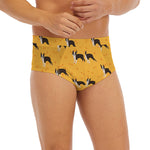 Yellow Boston Terrier Pattern Print Men's Briefs