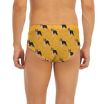 Yellow Boston Terrier Pattern Print Men's Briefs