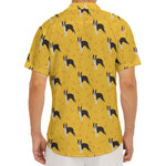 Yellow Boston Terrier Pattern Print Men's Deep V-Neck Shirt