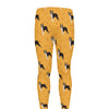 Yellow Boston Terrier Pattern Print Men's leggings