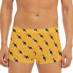 Yellow Boston Terrier Pattern Print Men's Short Boxer Briefs