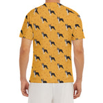 Yellow Boston Terrier Pattern Print Men's Short Sleeve Rash Guard