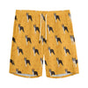 Yellow Boston Terrier Pattern Print Men's Sports Shorts