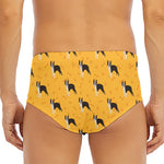 Yellow Boston Terrier Pattern Print Men's Triangle Swim Briefs