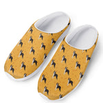 Yellow Boston Terrier Pattern Print Mesh Casual Shoes