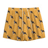 Yellow Boston Terrier Pattern Print Mesh Shorts