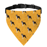 Yellow Boston Terrier Pattern Print Over The Collar Dog Bandana