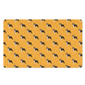 Yellow Boston Terrier Pattern Print Polyester Doormat