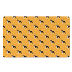 Yellow Boston Terrier Pattern Print Polyester Doormat