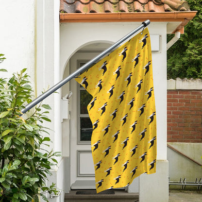 Yellow Boston Terrier Pattern Print Polyester Flag