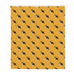 Yellow Boston Terrier Pattern Print Polyester Shower Curtain