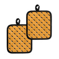 Yellow Boston Terrier Pattern Print Pot Holders