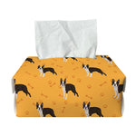 Yellow Boston Terrier Pattern Print Rectangle Tissue Box Cover