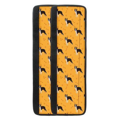 Yellow Boston Terrier Pattern Print Refrigerator Handle Covers