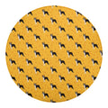 Yellow Boston Terrier Pattern Print Round Blanket