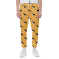 Yellow Boston Terrier Pattern Print Joggers