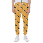 Yellow Boston Terrier Pattern Print Scuba Joggers