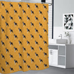 Yellow Boston Terrier Pattern Print Shower Curtain