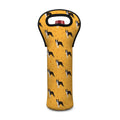 Yellow Boston Terrier Pattern Print Single Neoprene Wine Tote