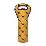 Yellow Boston Terrier Pattern Print Single Neoprene Wine Tote