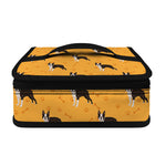 Yellow Boston Terrier Pattern Print Small Lunch Bag