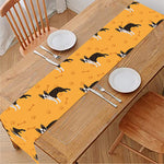 Yellow Boston Terrier Pattern Print Table Runner