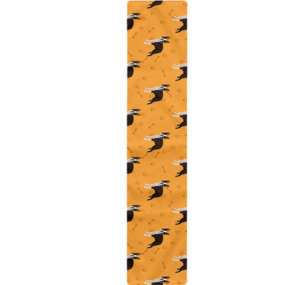 Yellow Boston Terrier Pattern Print Table Runner