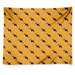 Yellow Boston Terrier Pattern Print Tapestry