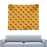 Yellow Boston Terrier Pattern Print Tapestry