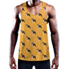 Yellow Boston Terrier Pattern Print Training Tank Top