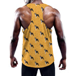 Yellow Boston Terrier Pattern Print Training Tank Top