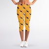 Yellow Boston Terrier Pattern Print Women's Capri Leggings