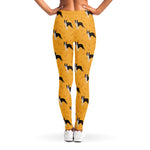 Yellow Boston Terrier Pattern Print Women's Leggings