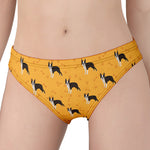 Yellow Boston Terrier Pattern Print Women's Panties