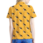Yellow Boston Terrier Pattern Print Women's Polo Shirt