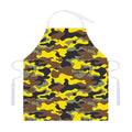 Yellow Brown And Black Camouflage Print Adjustable Apron