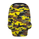 Yellow Brown And Black Camouflage Print Baby Seat Cover