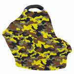 Yellow Brown And Black Camouflage Print Baby Seat Cover