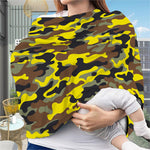 Yellow Brown And Black Camouflage Print Baby Seat Cover