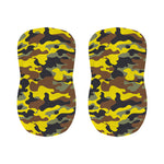 Yellow Brown And Black Camouflage Print Bar Stool Covers